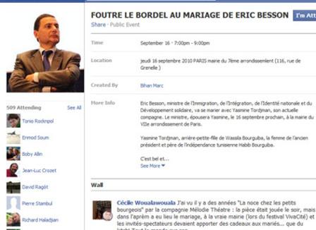 Le groupe Facebook qui veut «foutre le bordel» au mariage d'Eric Besson, les manifs anti-sarko demain... le morning refresher