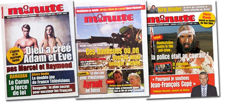 Le meilleur des couvs de Minute, à retrouver par ic