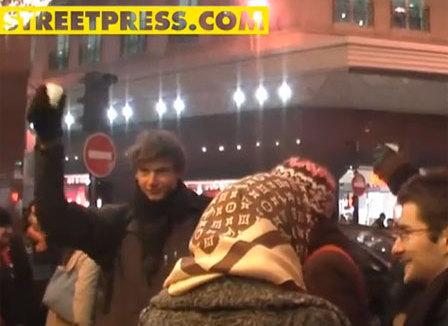 Manifestation contre la soirée American Express aux Galeries Lafayette