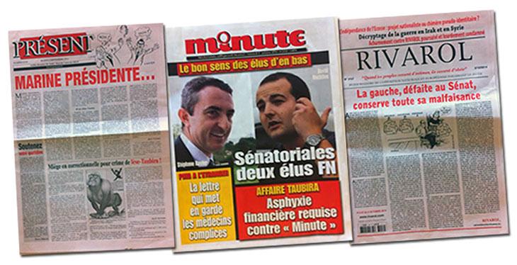 Les unes de la presse nationaliste début octobr