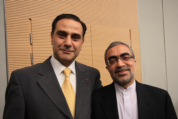 Elie Hatem avec l'ambassadeur d'Ira