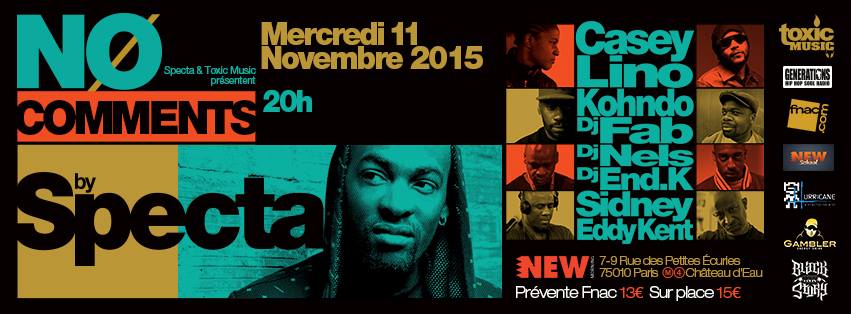 Specta + Casey, Lino, Dj Fab... | 11 novembre | New Morning