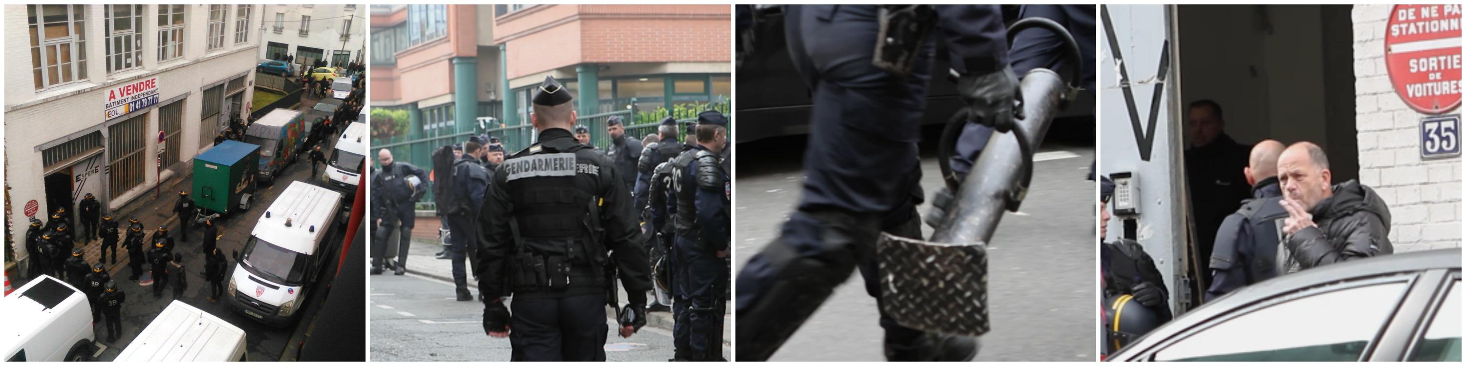 150 CRS, 27 camionnettes, un bus, 2 bagnoles de déminage, 1 voiture de police scientifique..