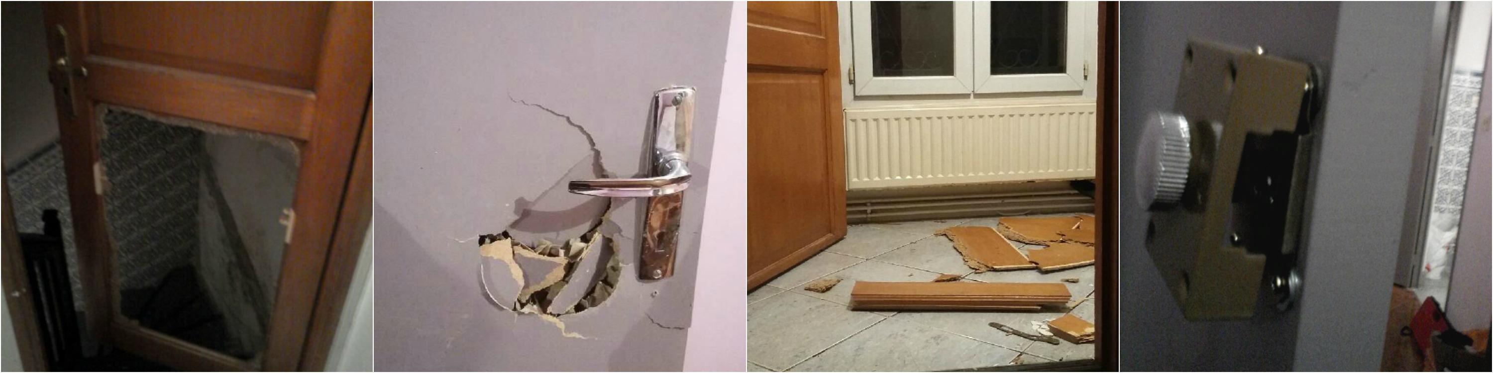 4 portes ont été enfoncées à coup de bélie