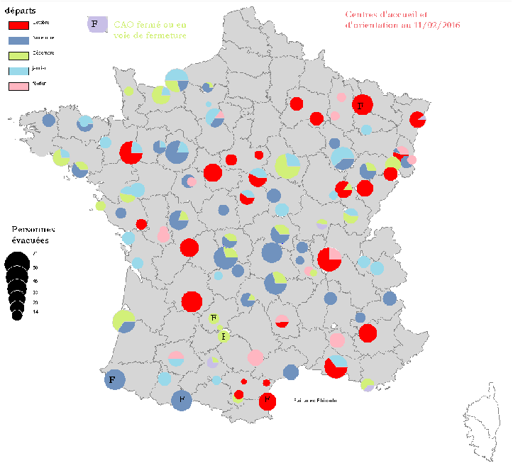 Carte de France des CAO.