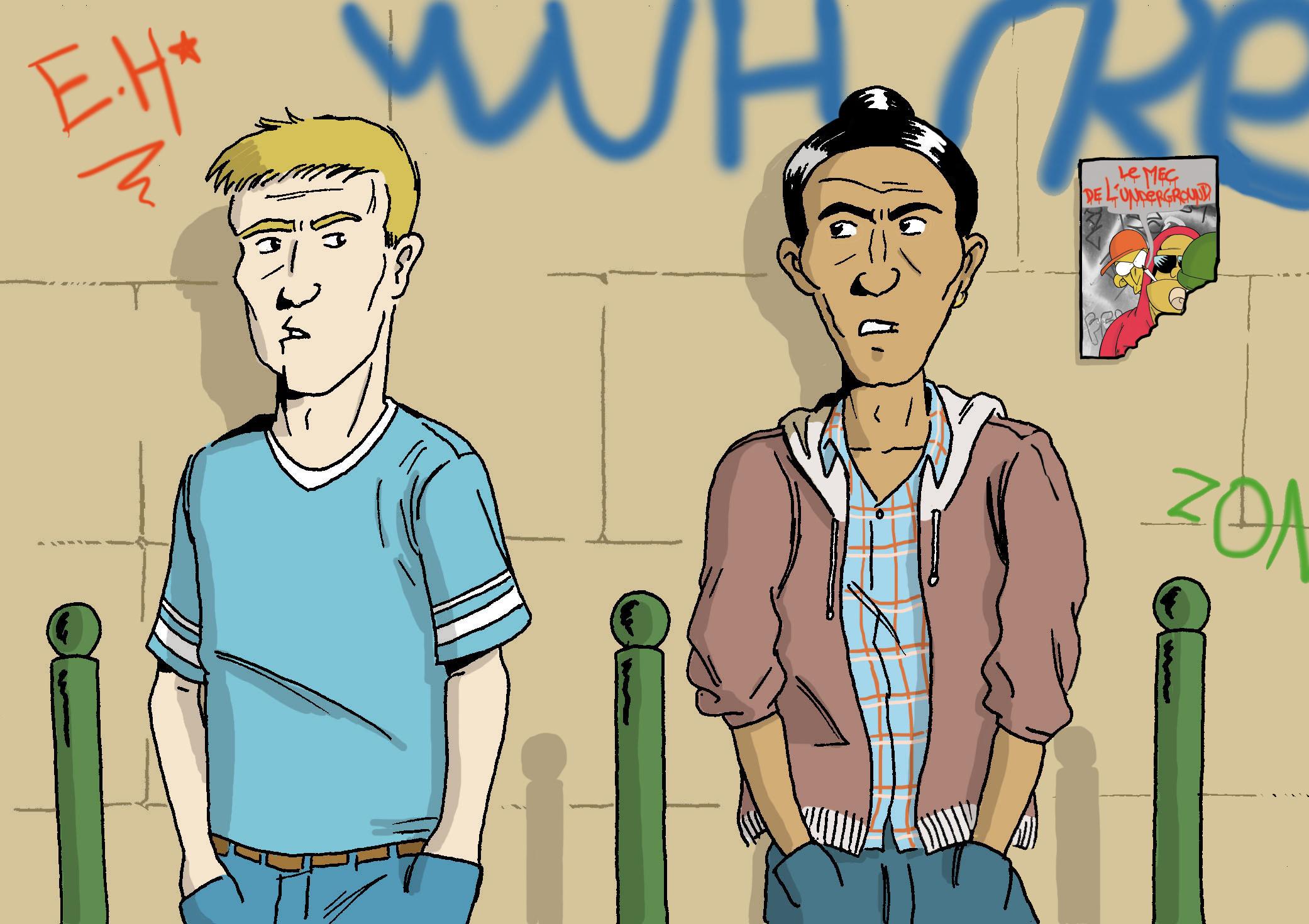 Une fois je me suis fait choper par un flic qui m'a dit « non reste là, continue à fumer. » Il m'a pris comme couverture