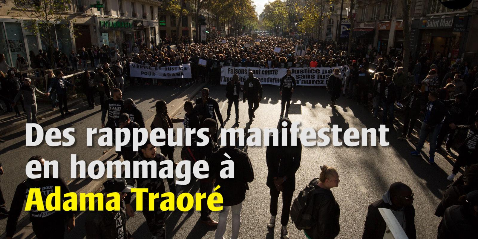 Des rappeurs manifestent en hommage à Adama Traoré 