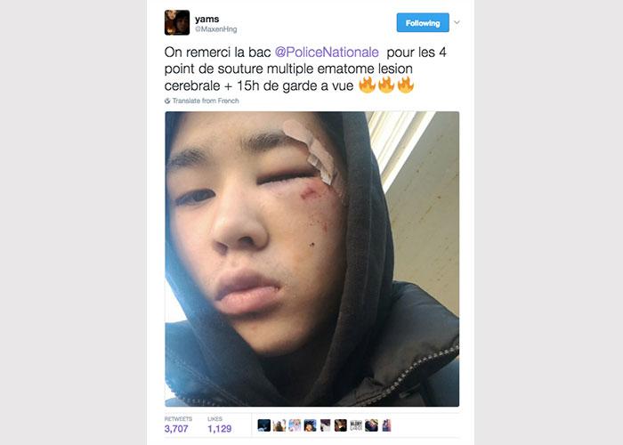 En sortant du commissariat du Raincy, Maxen tweete sa photo, qui entraîne des milliers de réactions de twittos