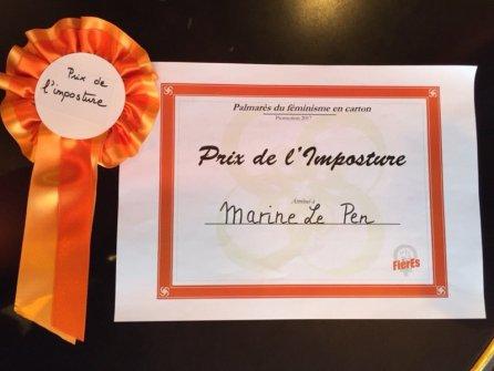 Marine Le Pen : Grand Prix de l’Imposture féministe