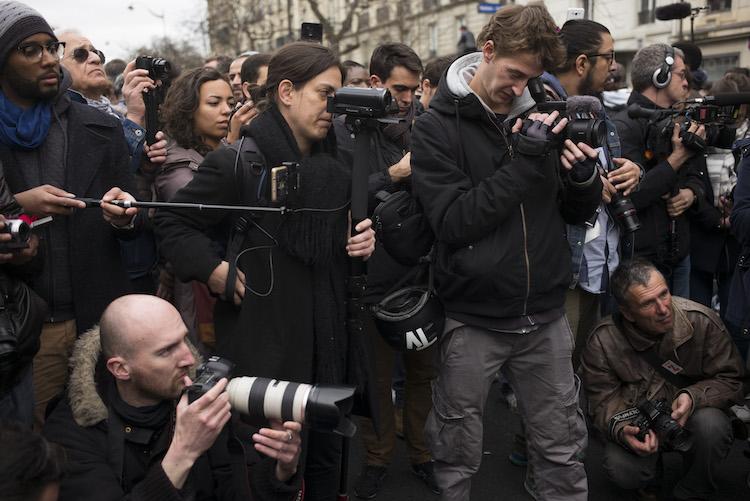 Photocall en tête de cortèg