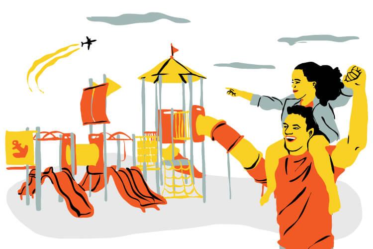 « Tu as vu papa, tu as vu le trait blanc de l’avion ?! 