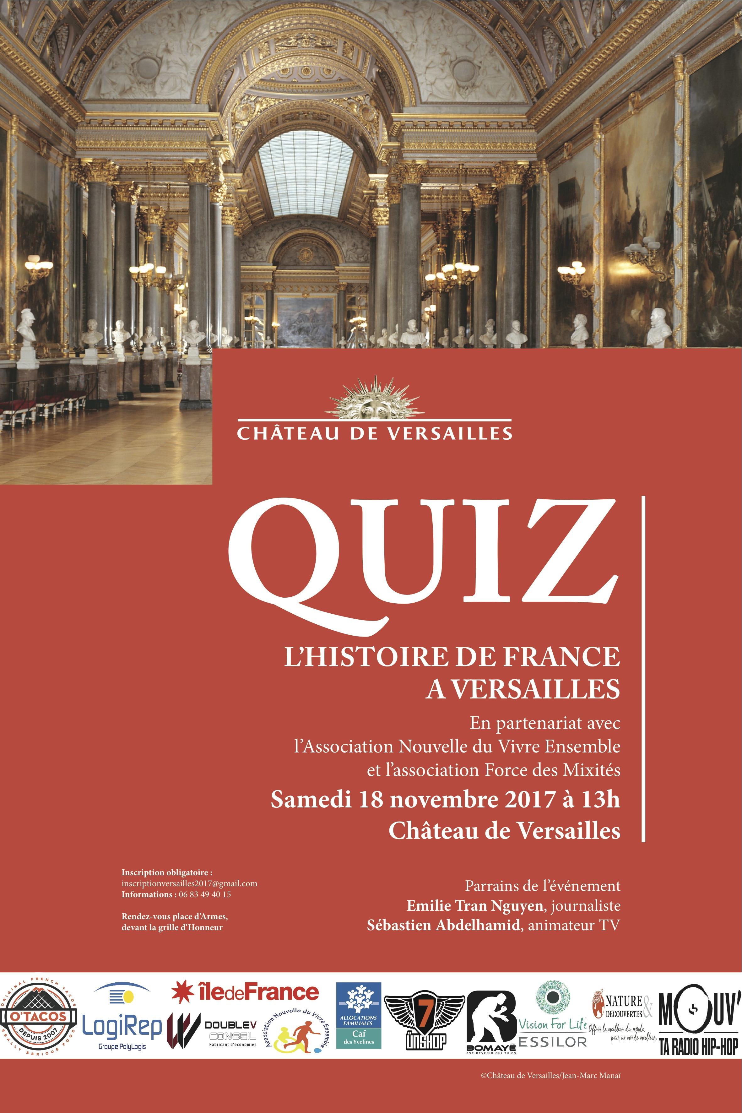 Un quiz géant sur l'histoire de France au château de Versailles 