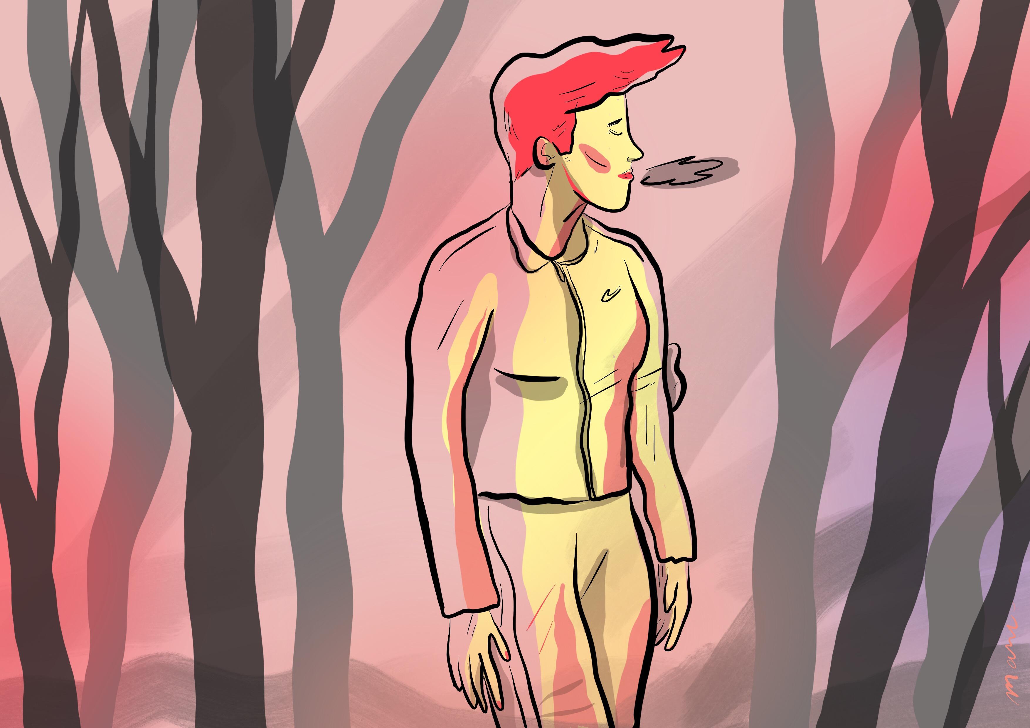 Je cours dans le parc derrière chez moi