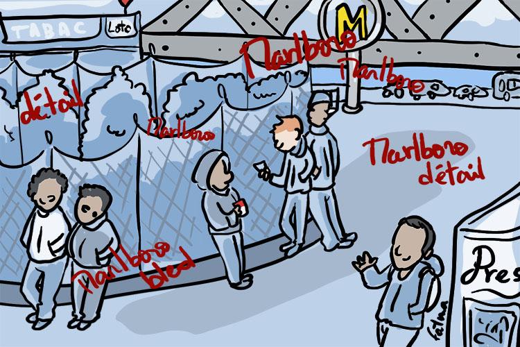 Ils sont une trentaine à se succéder chaque jour sur ce coin de trottoir parisien pour dealer des cigarettes