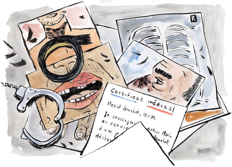 « [Un policier] chauve a commencé à me frapper très fort, surtout au visage. 