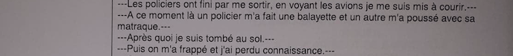 Extrait de la plaint