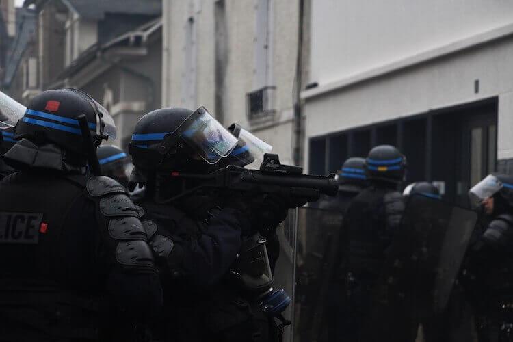 Lors de l'acte 21 des Gilets jaunes à Nantes, le 6 avril 2019, où les manifestants se sont fait nasser.