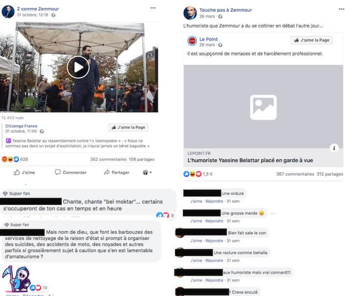 Contre Yassine Bellattar, les menaces sont totales : « Crève enculé ». « Mais que font les barbouzes ».