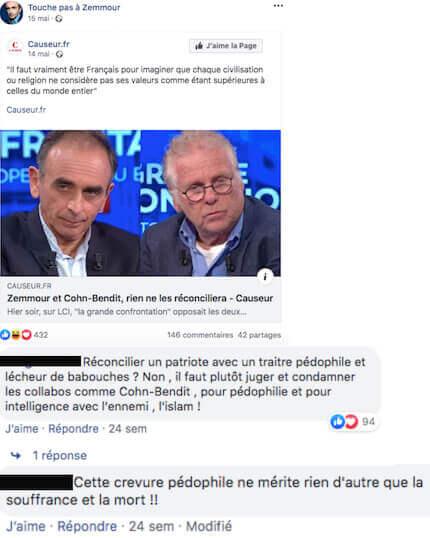 Cohn-Bendit ne mérite, selon eux, « que la souffrance et la mort »