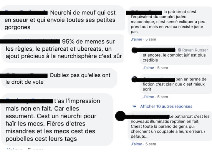 Au sein de la coupe de France du mème, les commentaires ont parfois viré au sexisme pur