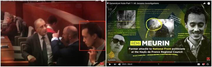 Rémi Meurin apparaît plusieurs fois dans le documentaire d'Al Jazeera. À gauche, il est aux côtés de Philippe Eymery et de Pierre Larti, ancien porte-parole de Génération identitaire.