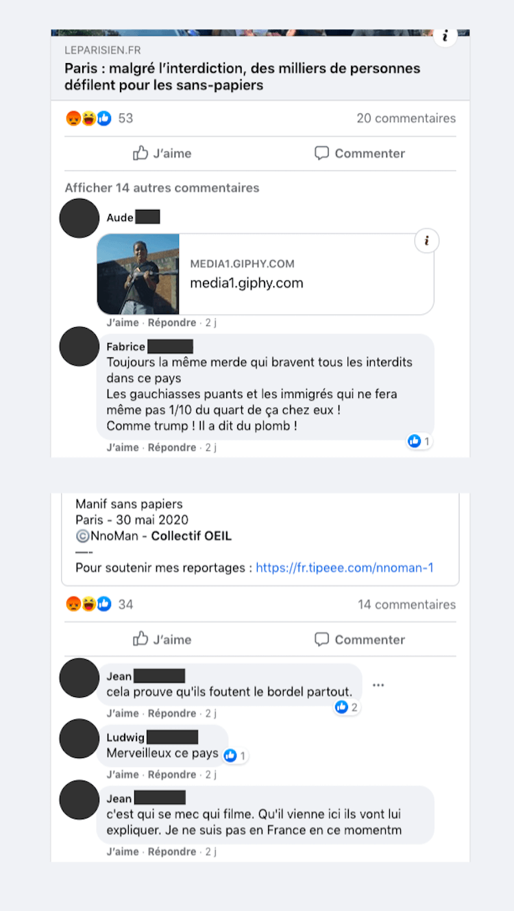 La manifestation du 30 mai dernier pour les sans-papiers les a fait dégoupiller.