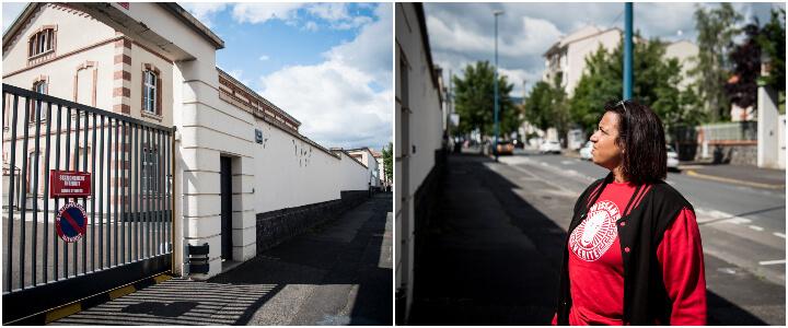 Marwa devant le commissariat où est mort son frère.