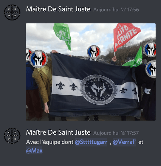 Les équipes de Vengeance Patriote se retrouvent dans les manifestations d’extrême droite. Comme le 19 janvier, où une trentaine de ses membres défile contre la GPA et la PMA à Paris.