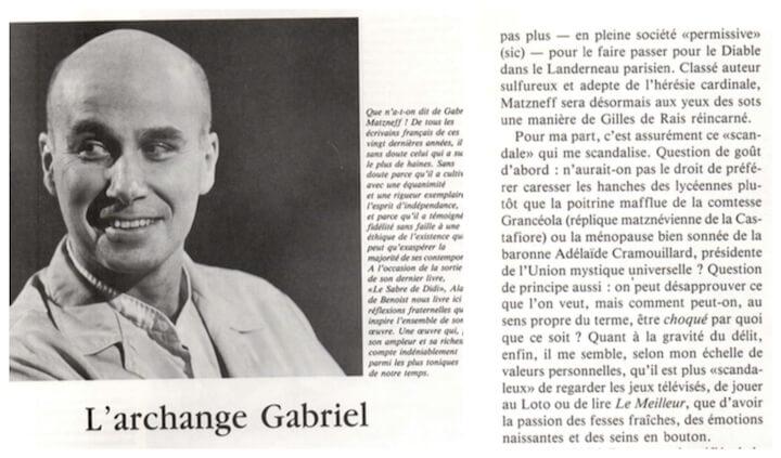 Daté de 1986, l'article d'Éléments et d'Alain de Benoist fait l'apologie de la pédophilie assumée de Matzneff.