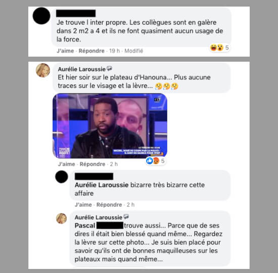 Les violences policières à l'encontre de Michel Zecler n'ont pas émeut les membres du groupe. Certains, dont une présidente d'association habituée des plateaux télés, n'ont pas hésité à verser dans le complotisme.
