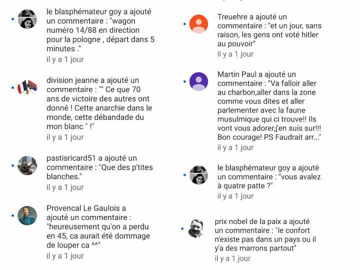 Les commentaires oscillent entre racisme, sexisme et antisémitisme