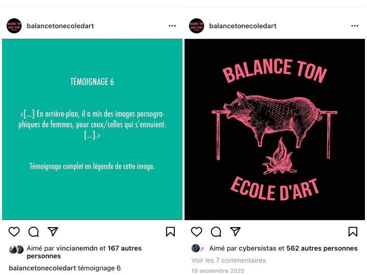 Sur les comptes Instagram, la parole des étudiants en art se libère