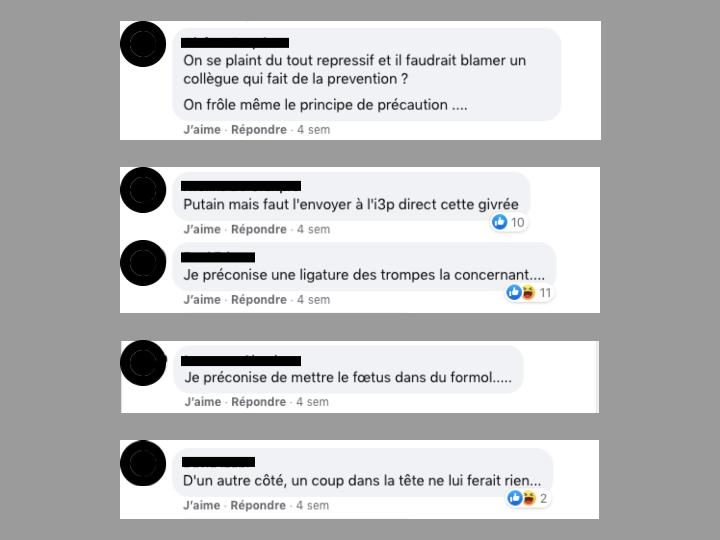 Le 20 octobre dernier, l’étudiante rapportait sur Twitter avoir été frappée au ventre lors d’une interpellation alors qu'elle est enceinte. Sur le groupe TN Rabiot, les commentaires s'enchaînent.