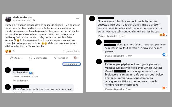 L'identité d'Amélie est publiée en novembre 2019 par l’administratrice du groupe TN Rabiot. Depuis, elle est victime via sa page d'un harcèlement violent. On parle de son adresse et on la traite de « paillasse à beurs »