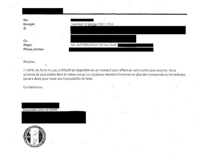 Alors qu'il a l'autorisation, l'Arpej refuse de prendre en charge le transfert, faute d'effectif. Le détenu n'a pu assister à l'enterrement.