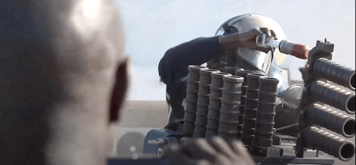 Le Cougar 12 est équipé de 12 lanceurs Cougar montés sur un seul véhicule, capable de tirer 12 grenades simultanément