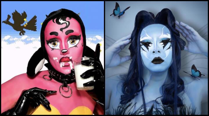 À gauche, Oona lors du thème « Jeux video ». À droite, Lily Moon lors du thème « Monochrome ».