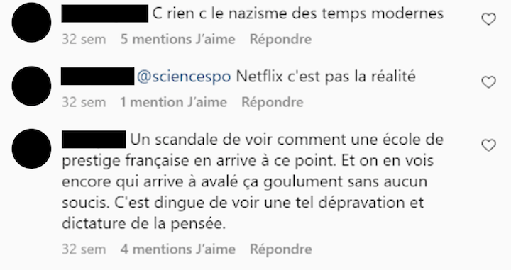 Les commentaires haineux s'enchaînent