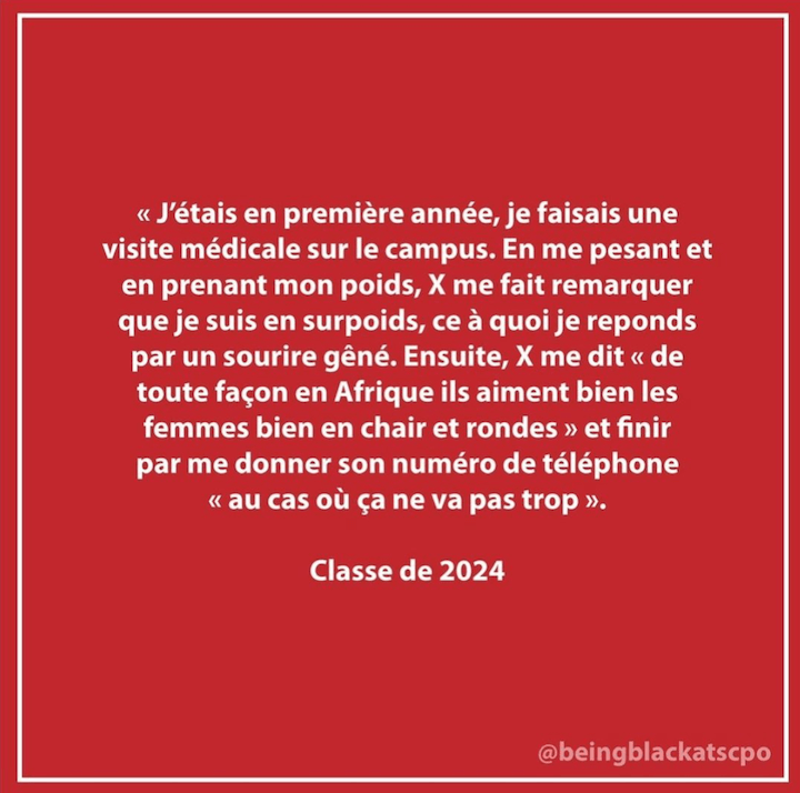 Le compte Instagram Being Black at Sciences Po relaie la parole d'étudiants victimes de racisme