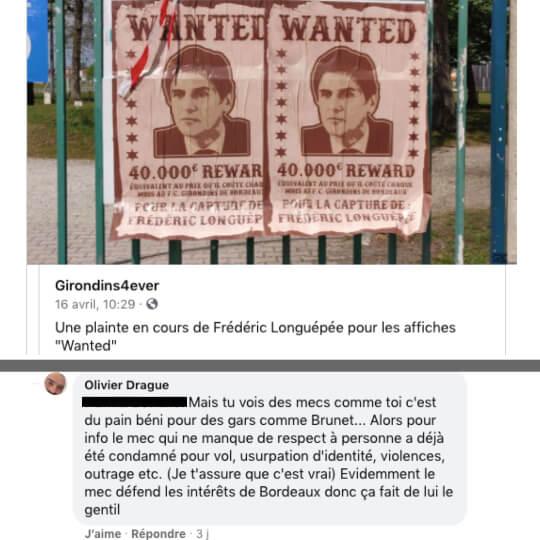 Le harcèlement de ce Olivier Drague a commencé le 16 avril, quand il a détaillé sans raison le casier judiciaire de Florian Brunet, le porte-parole des Ultramarines. Une façon de le « décrédibiliser ».