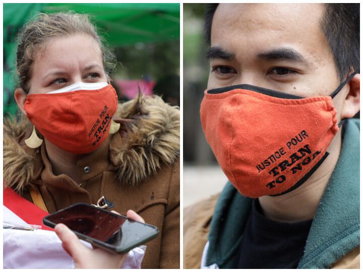 La députée France insoumise Mathilde Panot et un des coordinateurs de Vietnam-Dioxine : Tom.