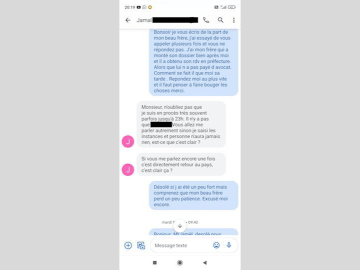 Parfois, Azzedine Jamal va jusqu'à menacer ses clients