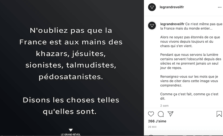Julian Wolf partage aussi des publications antisémites