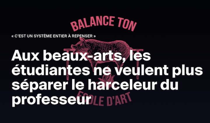 Après une enquête sur le harcèlement et les agressions sexuelles aux Beaux-Arts, un professeur a porté plainte en diffamation contre StreetPress