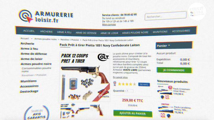 Les pistolets à poudre noir sont accessible en ligne en quelques clics. Il n'y a pas besoin de permis, juste de dépenser entre 200 et 300 euros.