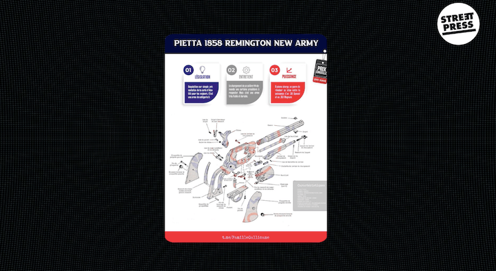 Sur leur chaîne Telegram, la Famille Gallicane fait la promotion des pistolets à poudre noir utilisés au 19e siècle.