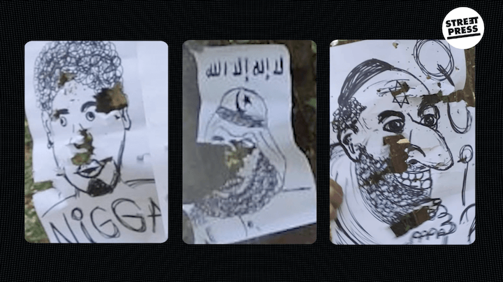 Sur des vidéos de la Famille Gallicane, on voit les membres tirer avec des colts sur des caricatures racistes d'un noir, d'un musulman et d'un juif.