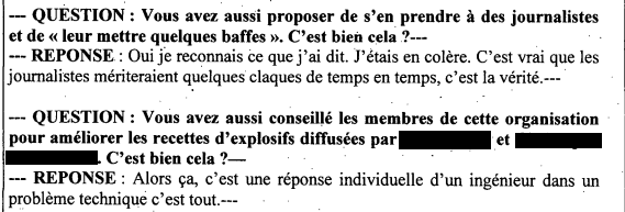 Pour Francis Maginot, il est normal d'agresser les journalistes. Ce dernier a aussi essayé d'améliorer des recettes de cocktails Molotov.