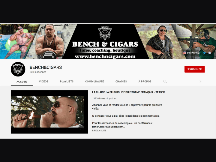 Sur YouTube, Baptiste Marchais parle viande, muscu, cigares et armes à ses 230.000 abonnés