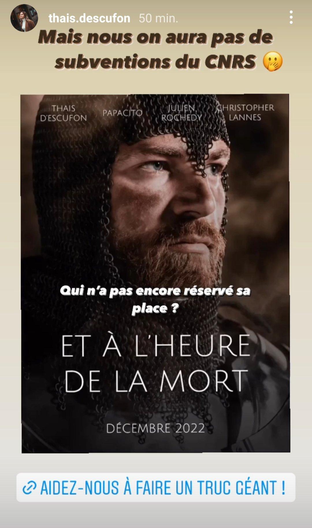 Dans son enthousiasme, Thaïs d’Escufon a confondu le CNC – l’organisme qui finance le cinéma – avec le CNRS, qui s’occupe de la recherche